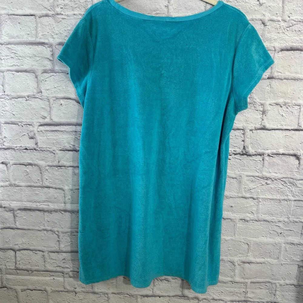 Lands’ End‎ Terry Cloth Cover-Up Dress – XL/P (18) – Turquoise Blue